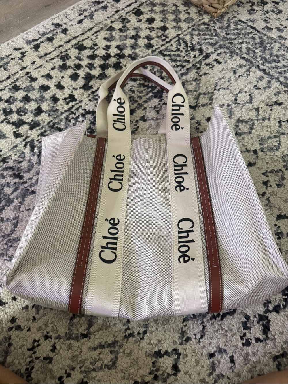 Chloe Woody Large Canvas Tote